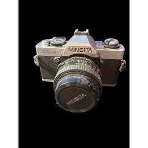 Minolta XG-A 35mm SLR Film Camera w/ Rokinon 50mm f/1.7 Lens - Vintage Untested